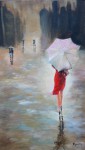femme sous la pluie